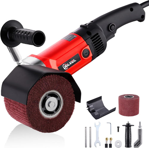 SILVEL 1400W Burnishing Polishing Machine, 110V Handheld Electric Sander Polisher Kit, Stainless Steel Polisher with 6 Speed Adjustable, 500-3000RMP for for Metal, Stainless Steel, Plastic, Wood