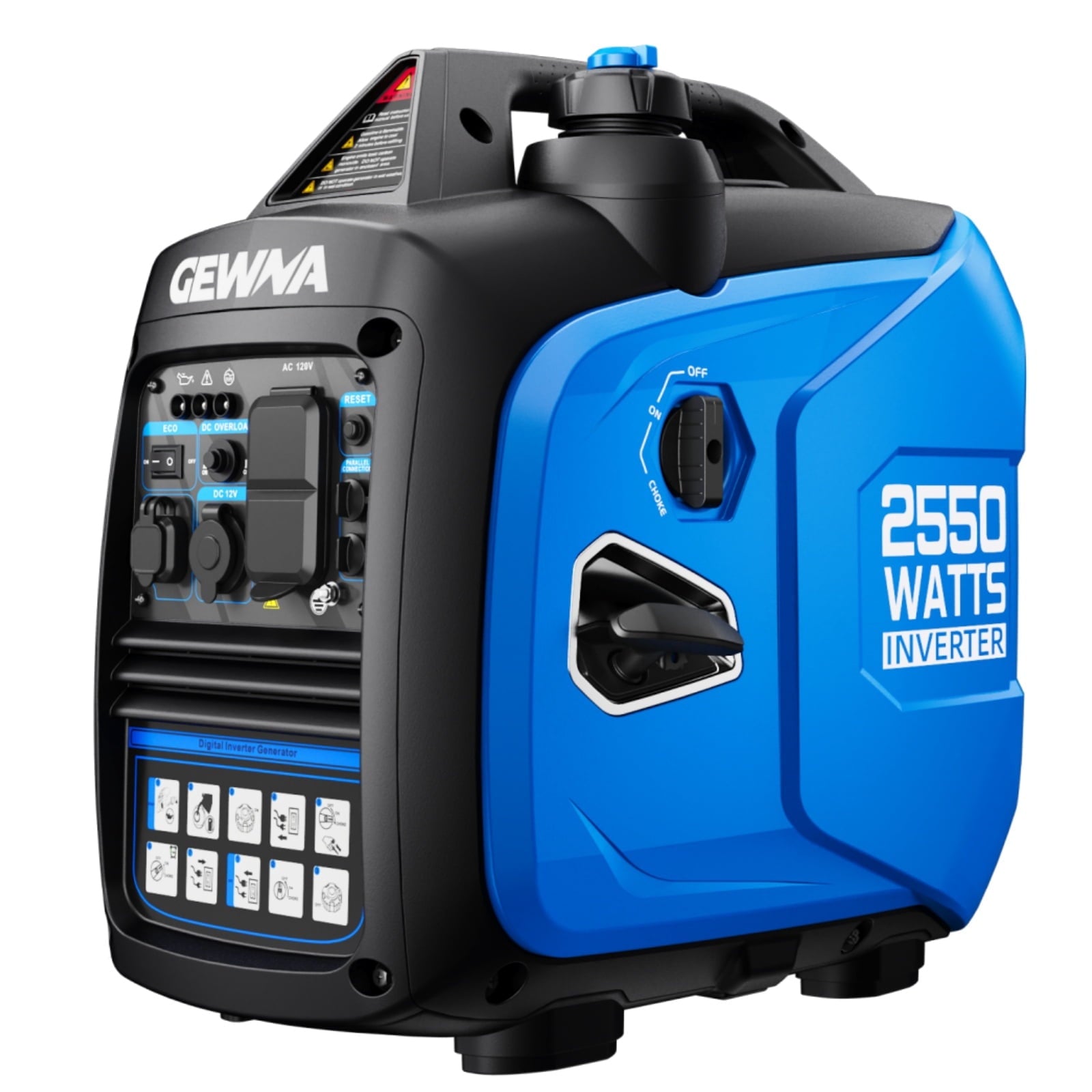 Gewna 2550W Gas Inverter Generator,Portable & Quiet,Low Oil for Home Use, Camping, Outdoor,Blue